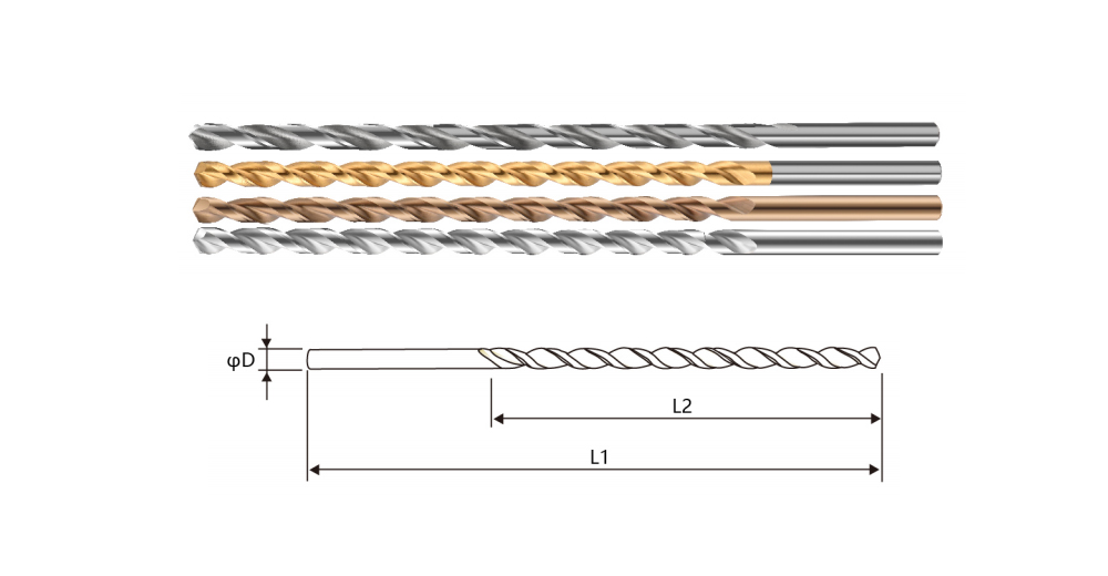 DIN 1869 M35/6542 Материал Полное шлифование/обработка аммиаком Сверло с прямым хвостовиком, удлиненное спиральное сверло